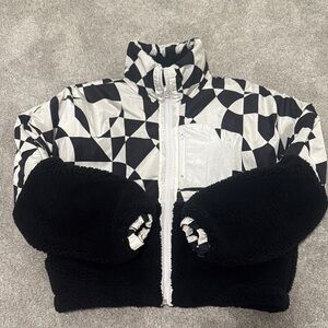 Beach Riot Kids Geometric Black and White Puffer Jacket